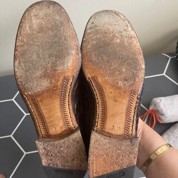 GRAVANI CROC LEATHER LOAFERS Size 7M - Picture 5 of 7